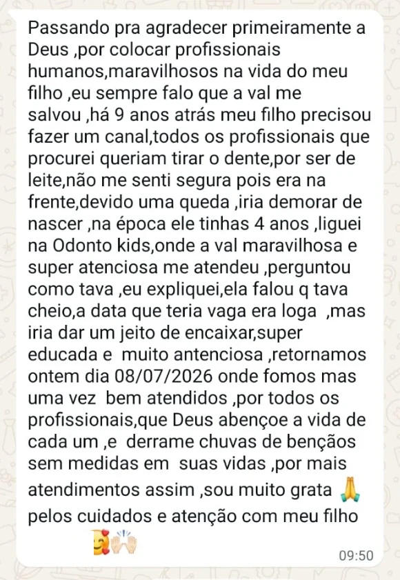 Depoimento real 3, recebido pelo WhatsApp com dados pessoais ocultos